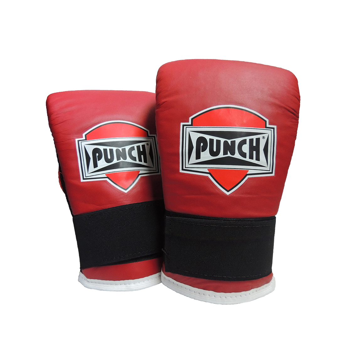 Luva Bate Saco Punch Amador Couro Natural - Vermelho