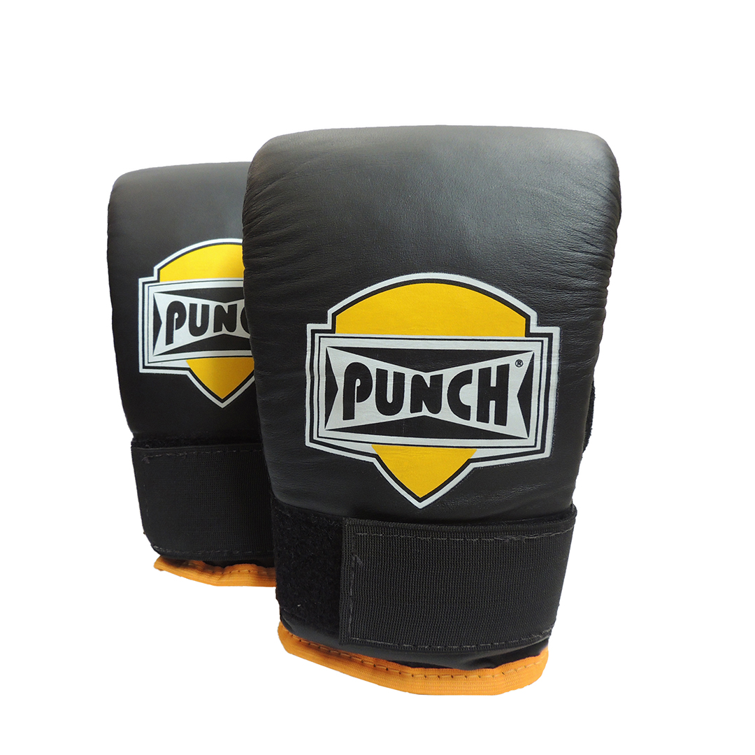 Luva Bate Saco Punch Amador Couro Natural - Preto