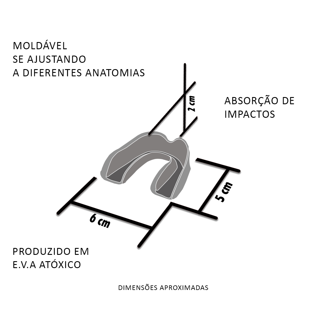 Protetor Bucal Simples com estojo - preto Protetor Bucal Simples com estojo - preto